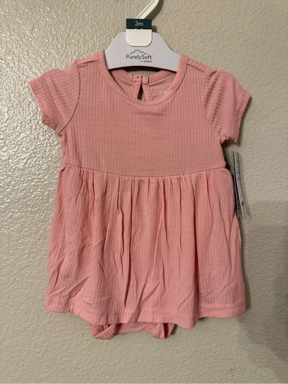 Carter's Pink Rib-Knit Dress Bodysuit